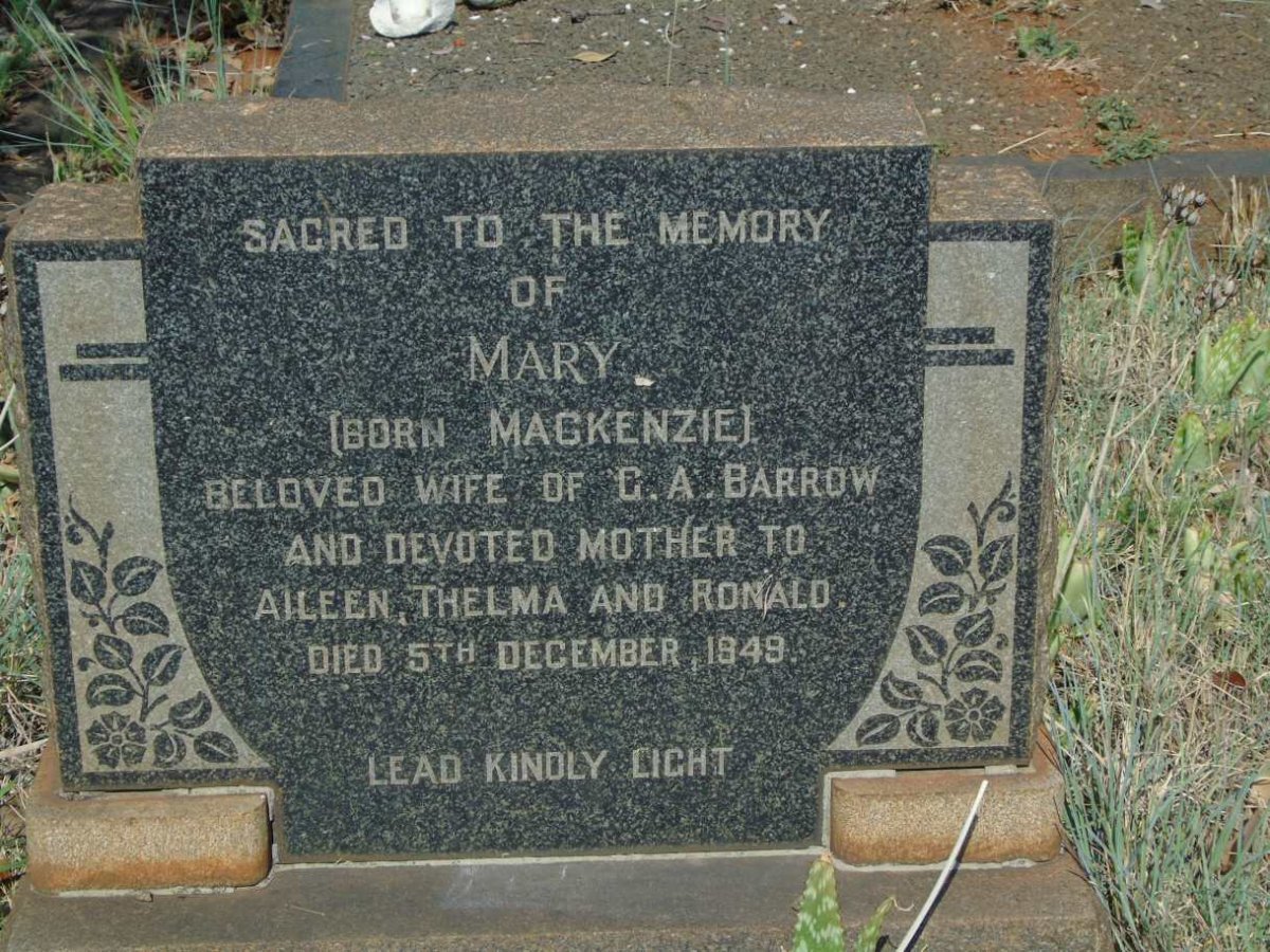 BARROW Mary nee MACKENZIE -1949