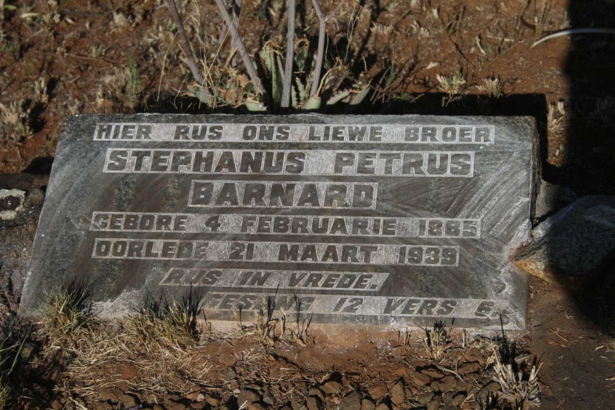 BARNARD Stephanus Petrus 1885-1939