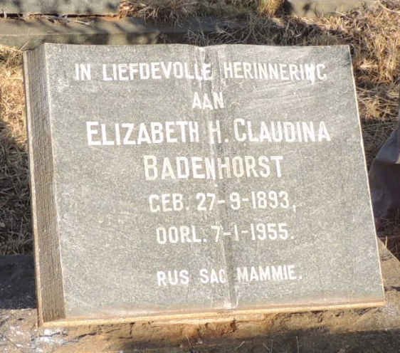BADENHORST Pieter 1908-1973 & Elizabeth H. Claudina 1893-1955_2