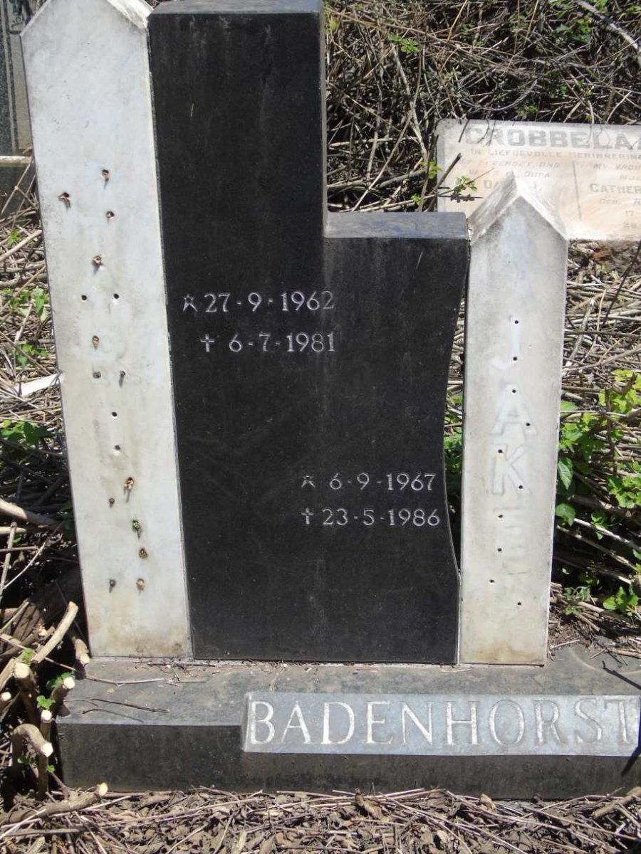 BADENHORST ? 1962-1981 :: BADENHORST ? 1967-1986