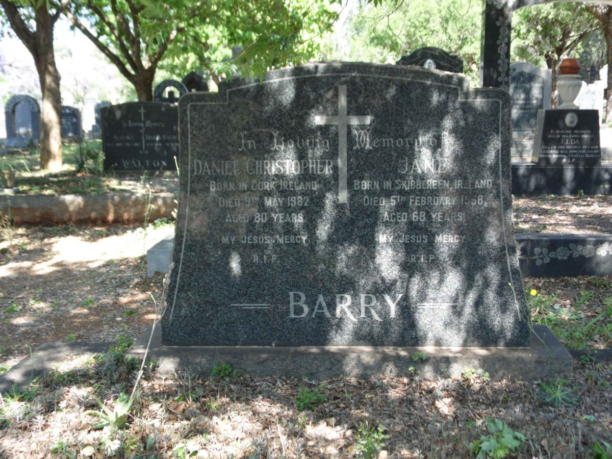 BARRY Daniel Christopher -1962 &amp; Jane -1958