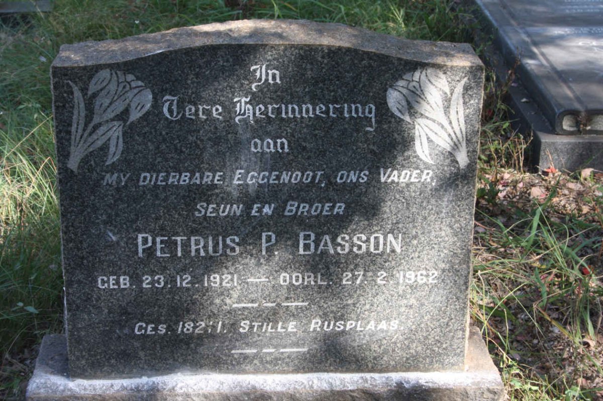 BASSON Petrus P. 1921-1962
