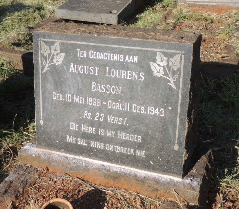 BASSON August Lourens 1869-1943