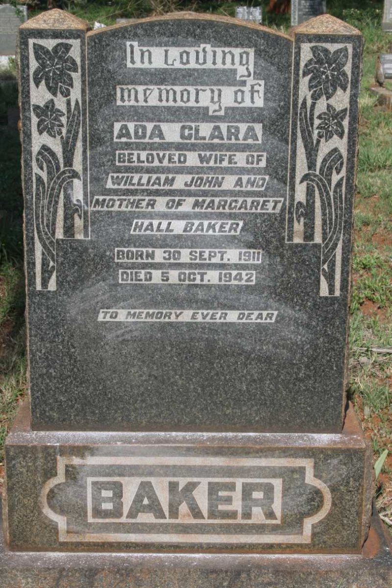 BAKER Ada Clara 1911-1942