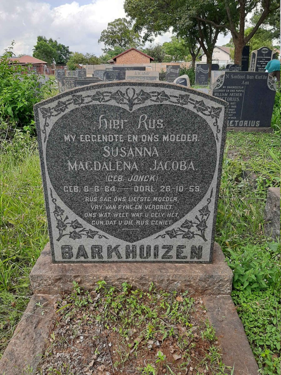 BARKHUIZEN Susanna Magdalena Jacobs nee JONCK 1884-1959