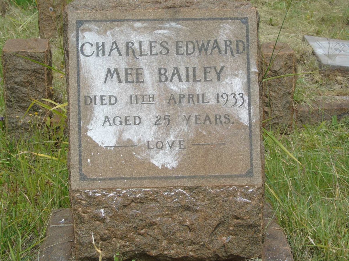 BAILEY Charles Edward Mee -1933