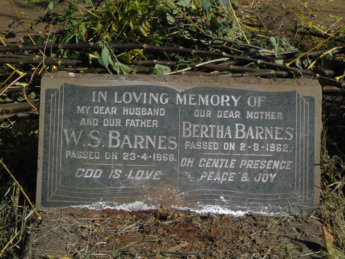 BARNES W.S. -1956 &amp; Bertha -1962