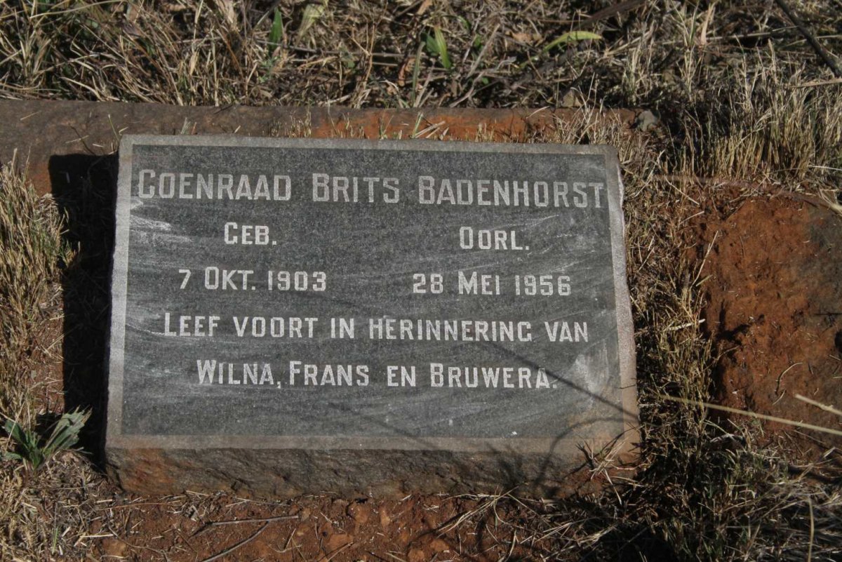 BADENHORST Coenraad Brits 1903-1956