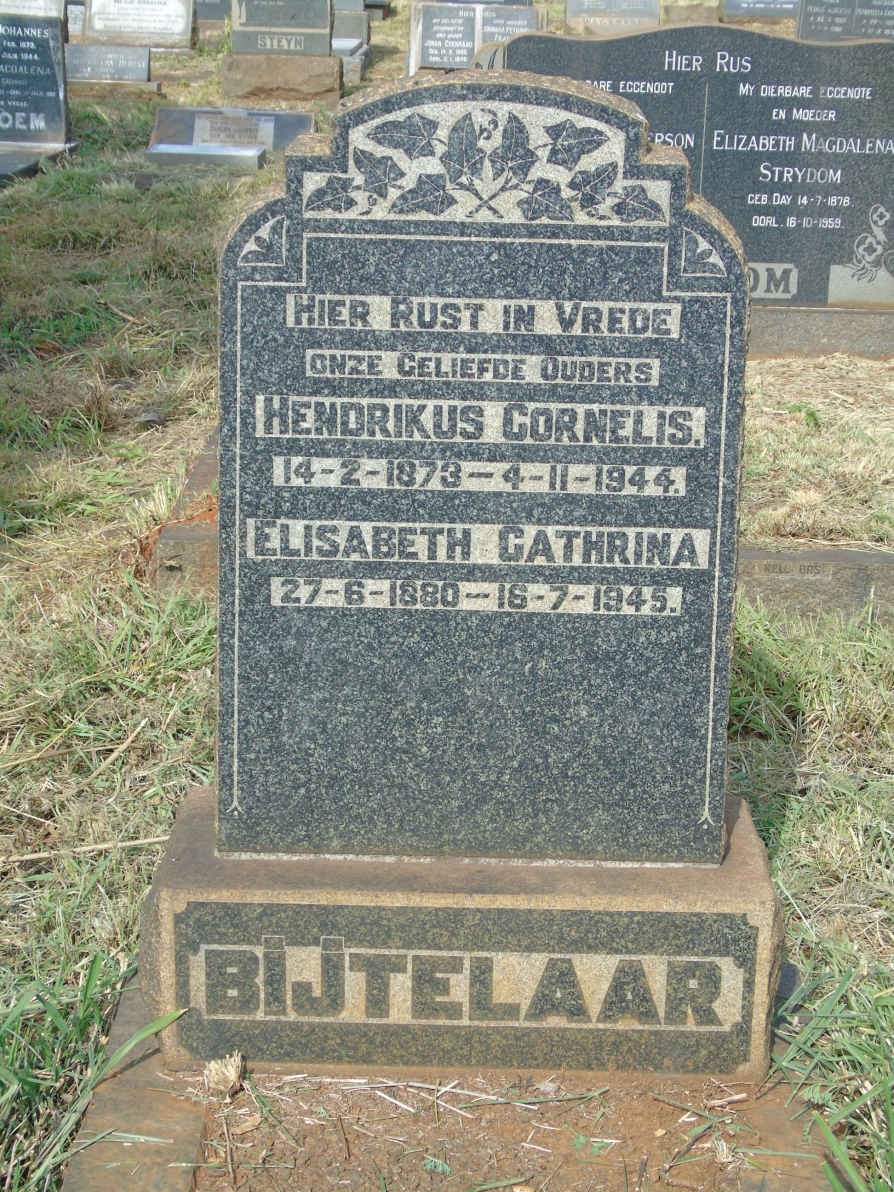 BIJTELAAR Hendrikus Cornelius 1873-1944 &amp; Elisabeth Cathrina 1880-1945