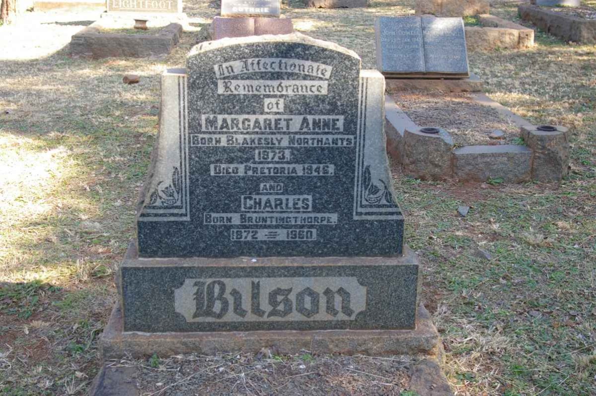 BILSON Charles 1872-1950 &amp; Margaret Anne 1873-1946