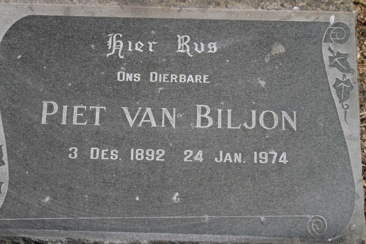 BILJON Piet, van 1892-1974