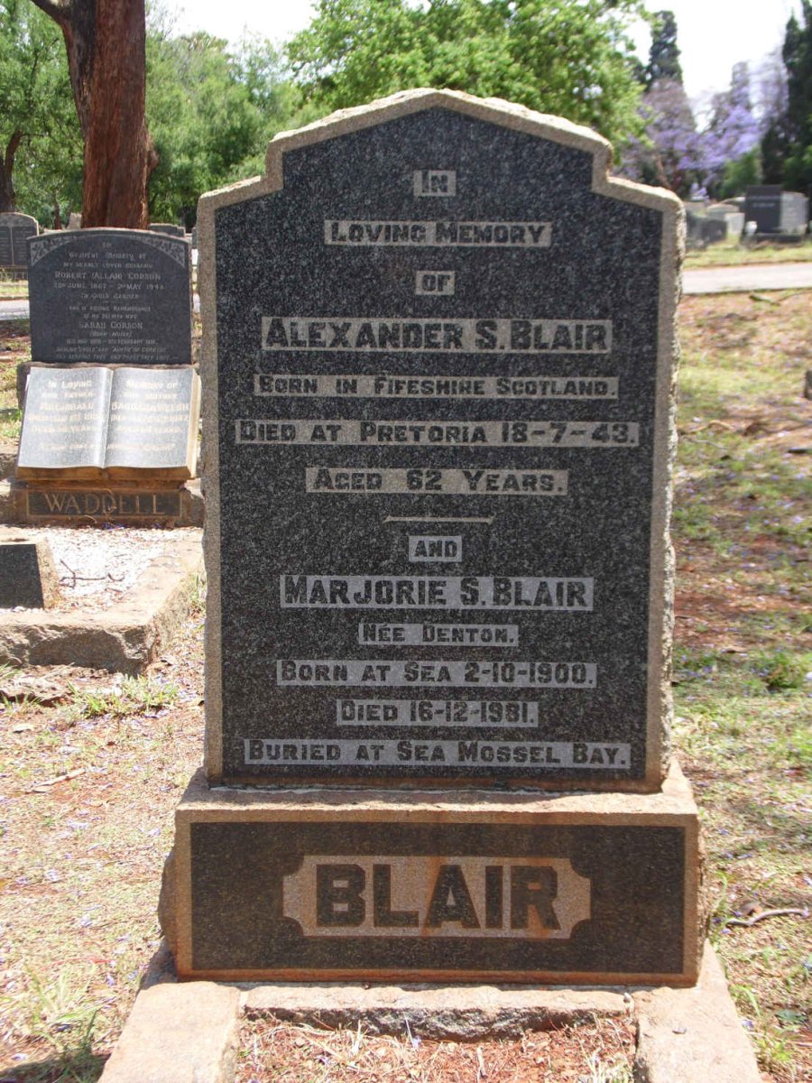 BLAIR Alexander -1943 &amp; Marjorie S. DENTON 1900-1981