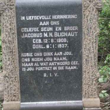BLIGNAUT Jacobus M.N. 1908-1937