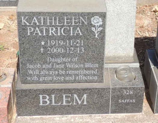 BLEM Kathleen Patricia 1919-2000