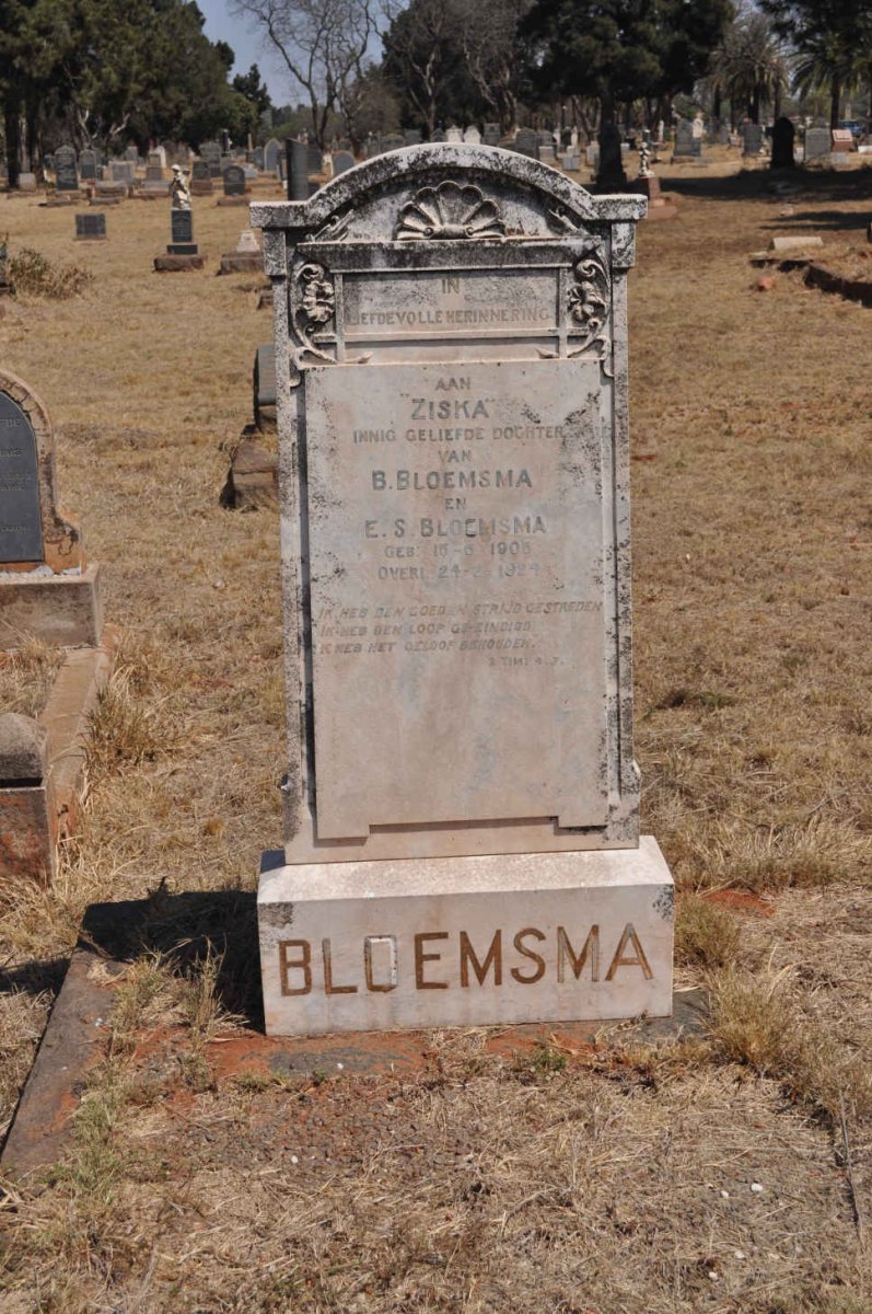 BLOEMSMA Ziska 190?-1924