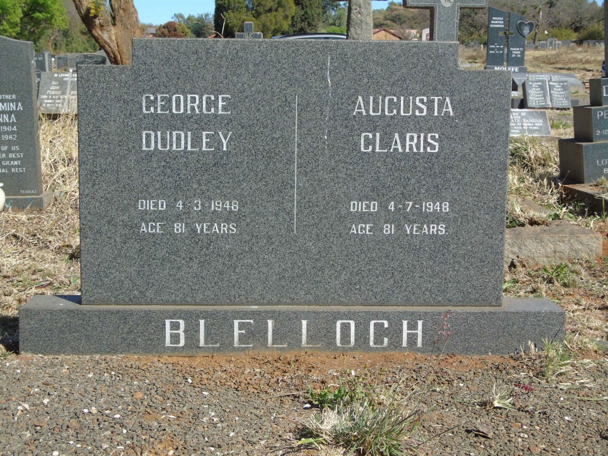 BLELLOCH George Dudley -1948 &amp; Augusta Claris -1948 