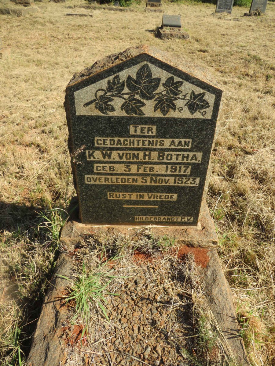 BOTHA K.W. von H. 1917-1923