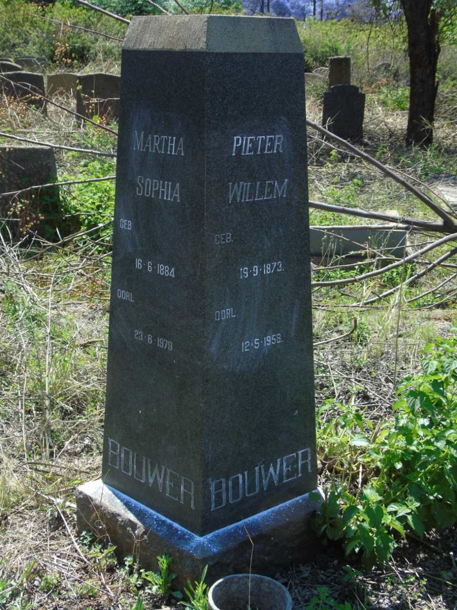 BOUWER Pieter Willem 1873-1958 & Martha Sophia 1884-1979