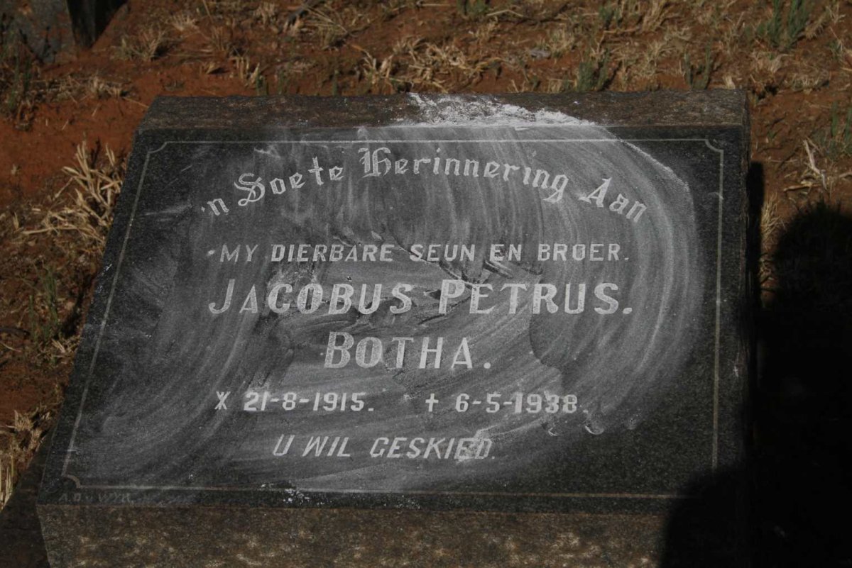 BOTHA Jacobus Petrus 1915-1938