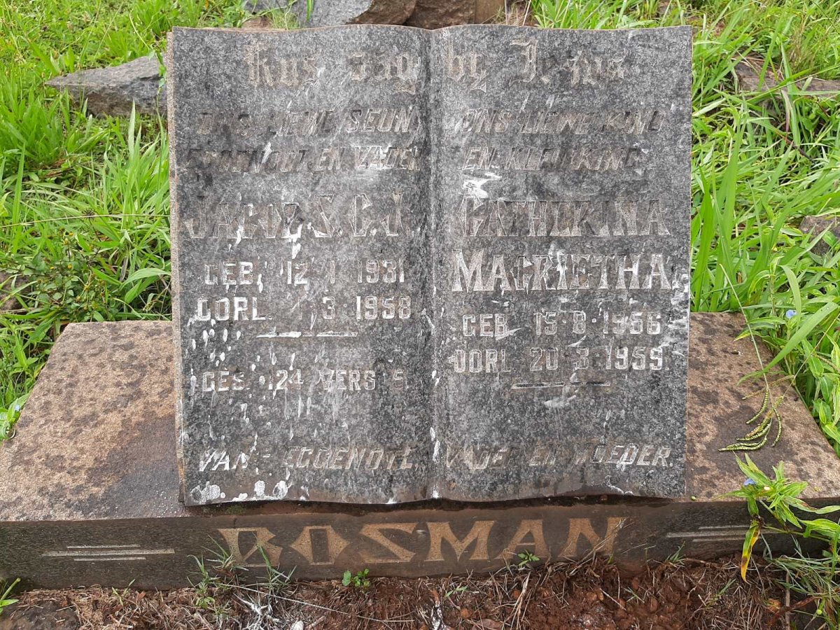 BOSMAN Jacob S.C.J. 1931-1958 :: BOSMAN Catherina Magrietha 1956-1959