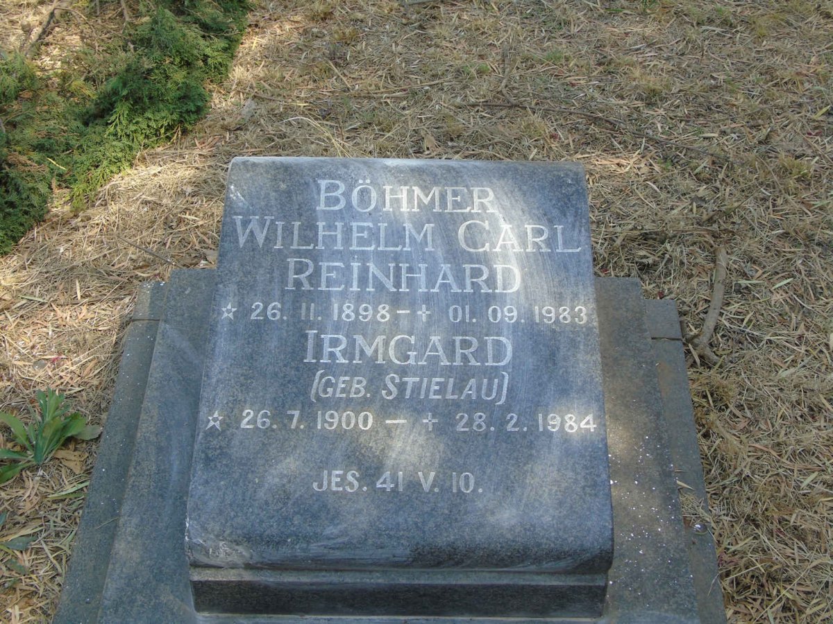 BOHMER Wilhelm Carl Reinhard 1898-1983 &amp; Irmgard STIELAU 1900-1984
