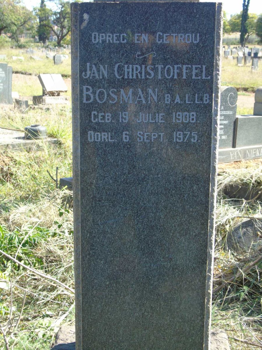 BOSMAN Jan Christoffel 1908-1975