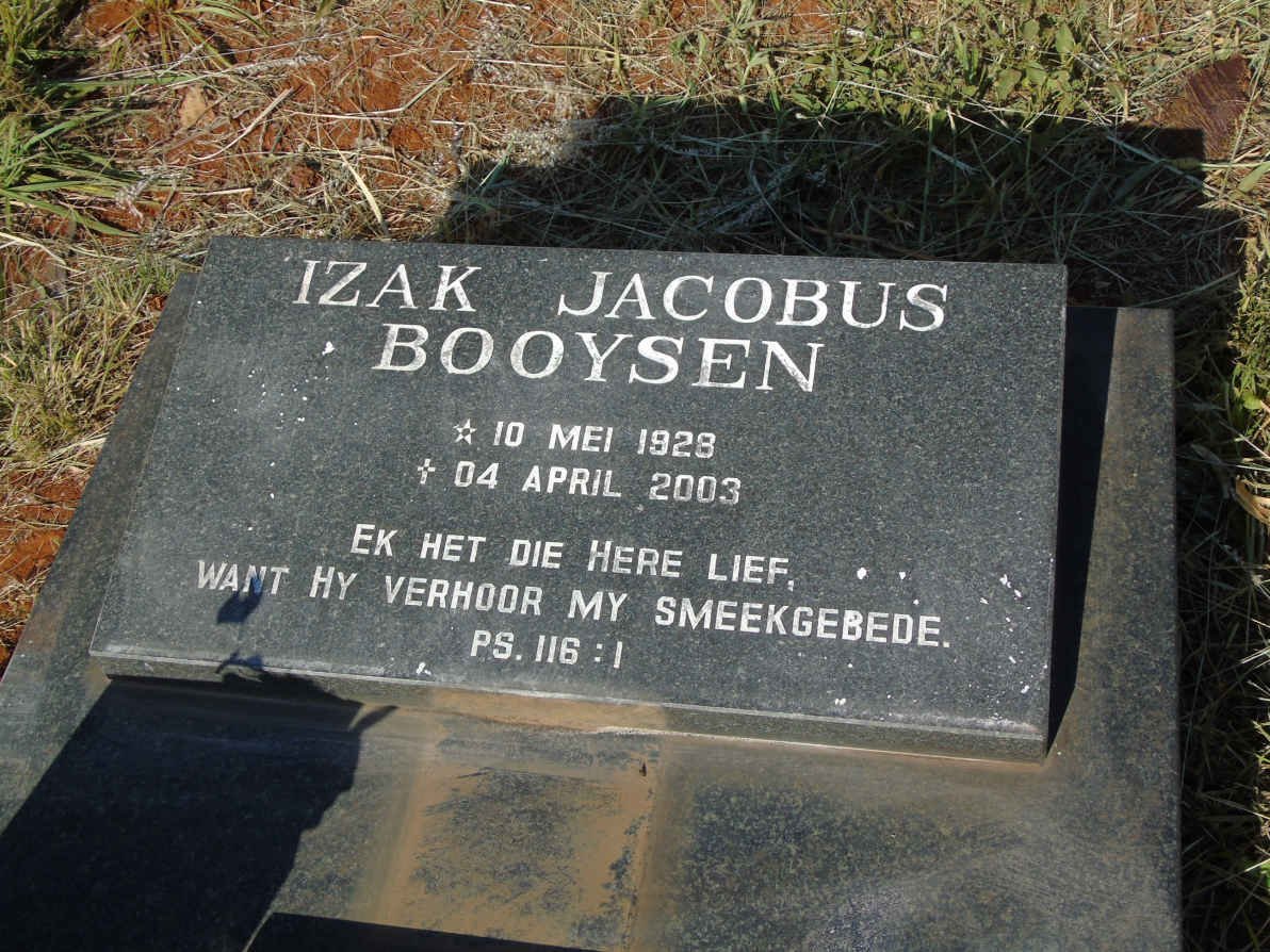 BOOYSEN Izak Jacobus 1928-2003 & Martha Jacobina 1929-2015 :: COMBRINCK Izak Jacobus 1993-1994 _2