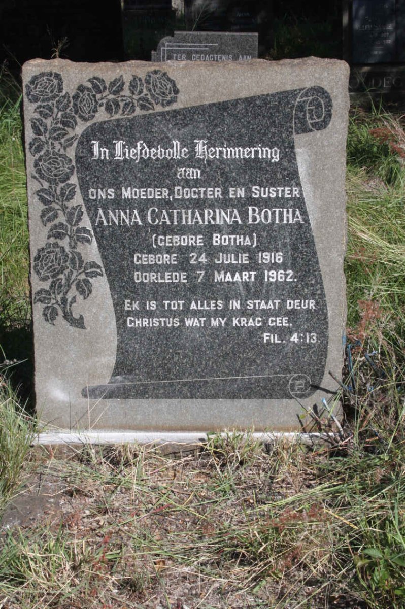 BOTHA Anna Catharina nee BOTHA 1916-1962
