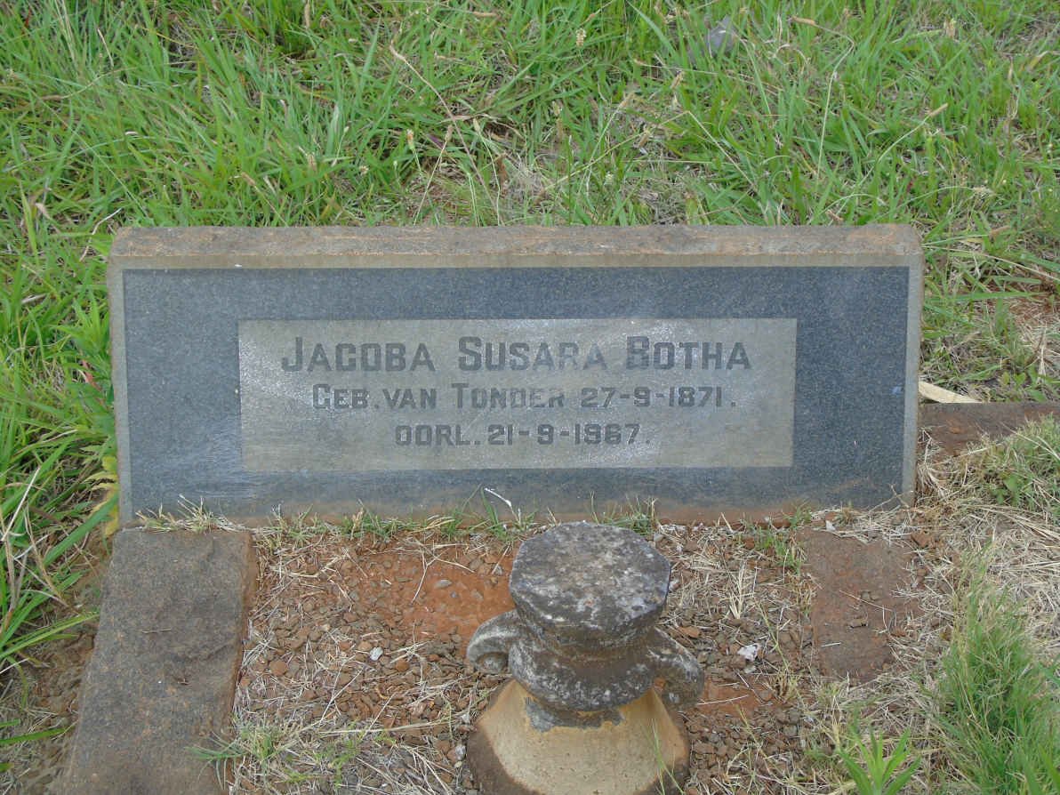 BOTHA Jacoba Susara nee VAN TONDER 1871-1967