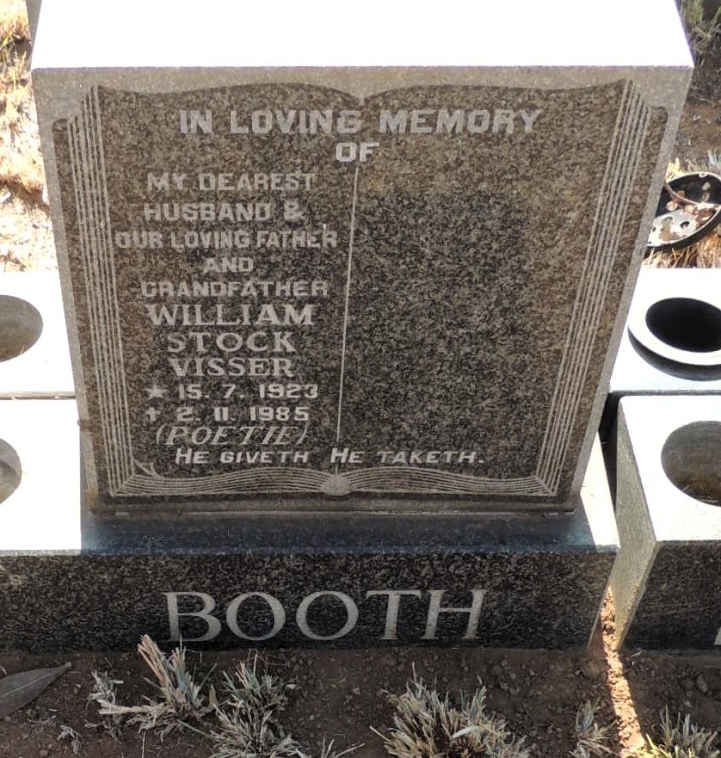 BOOTH William Stock Visser 1923-1985