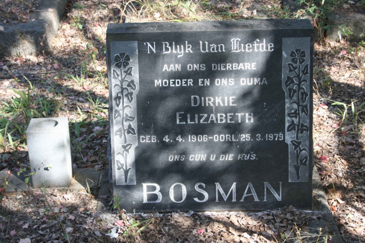 BOSMAN Dirkie Elizabeth 1906-1979