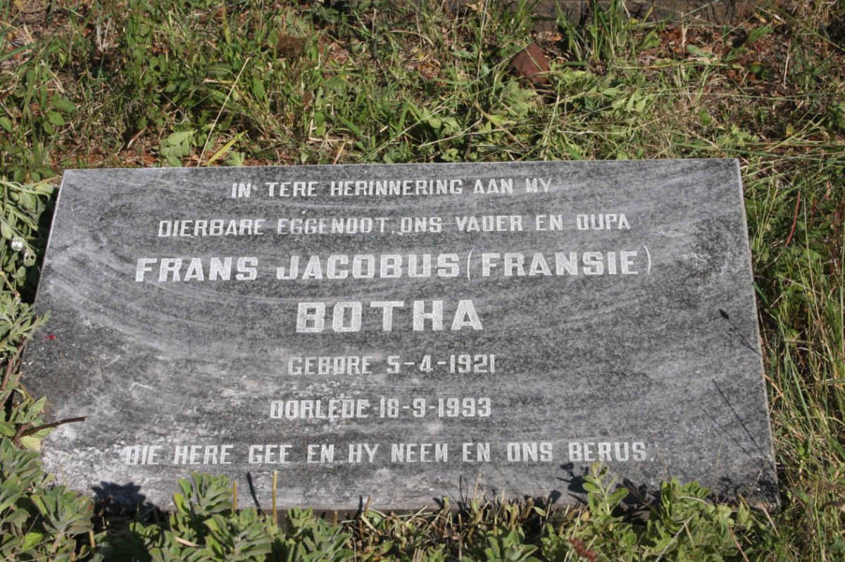 BOTHA Frans Jacobus 1921-1993