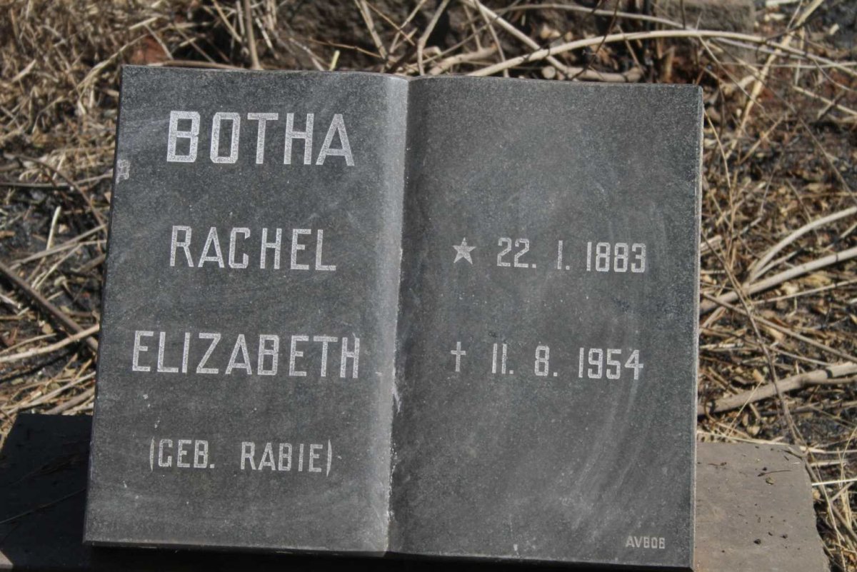 BOTHA Rachel Elizabeth nee RABIE 1883-1954