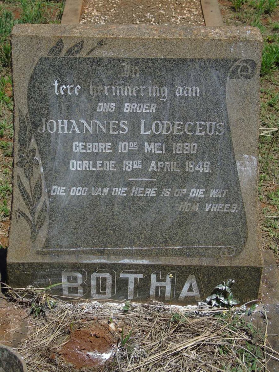 BOTHA Johannes Lodeceus 1890-1949