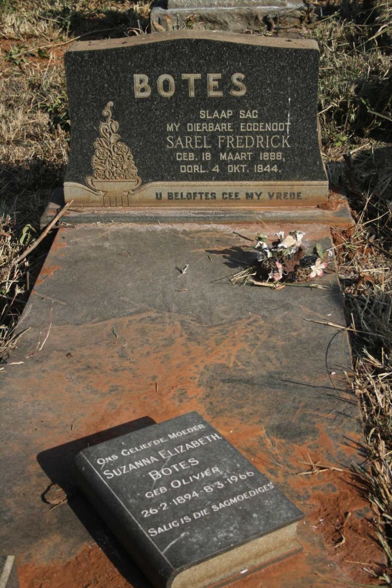 BOTES Sarel Fredrick 1888-1944 & Suzanna Elizabeth OLIVIER 1894-1966