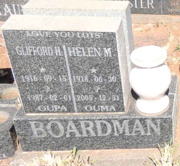 BOARDMAN Glifford H. 1916-1987 & Helen M. 1918-2005