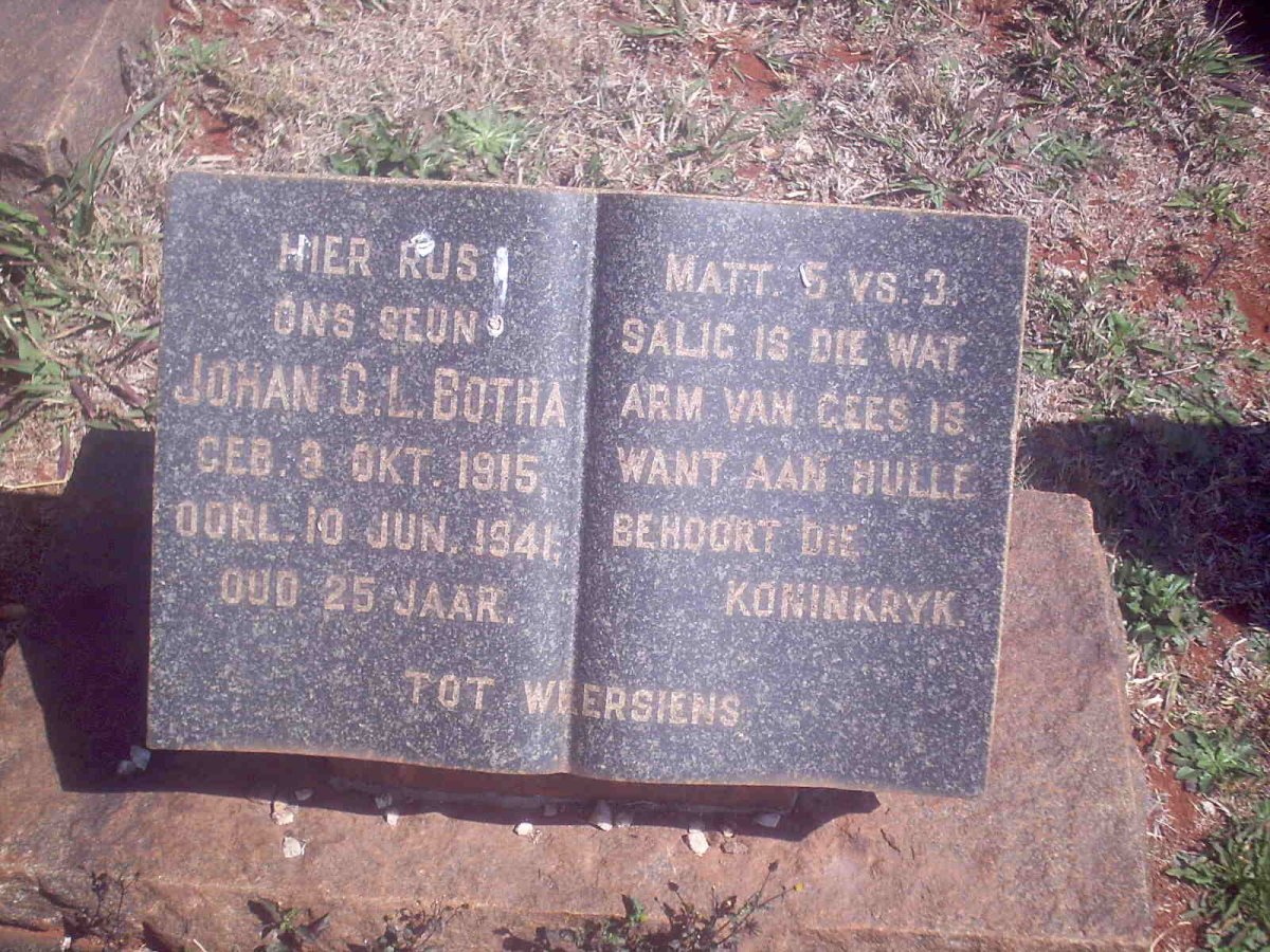 BOTHA Johan C.L. 1915-1941