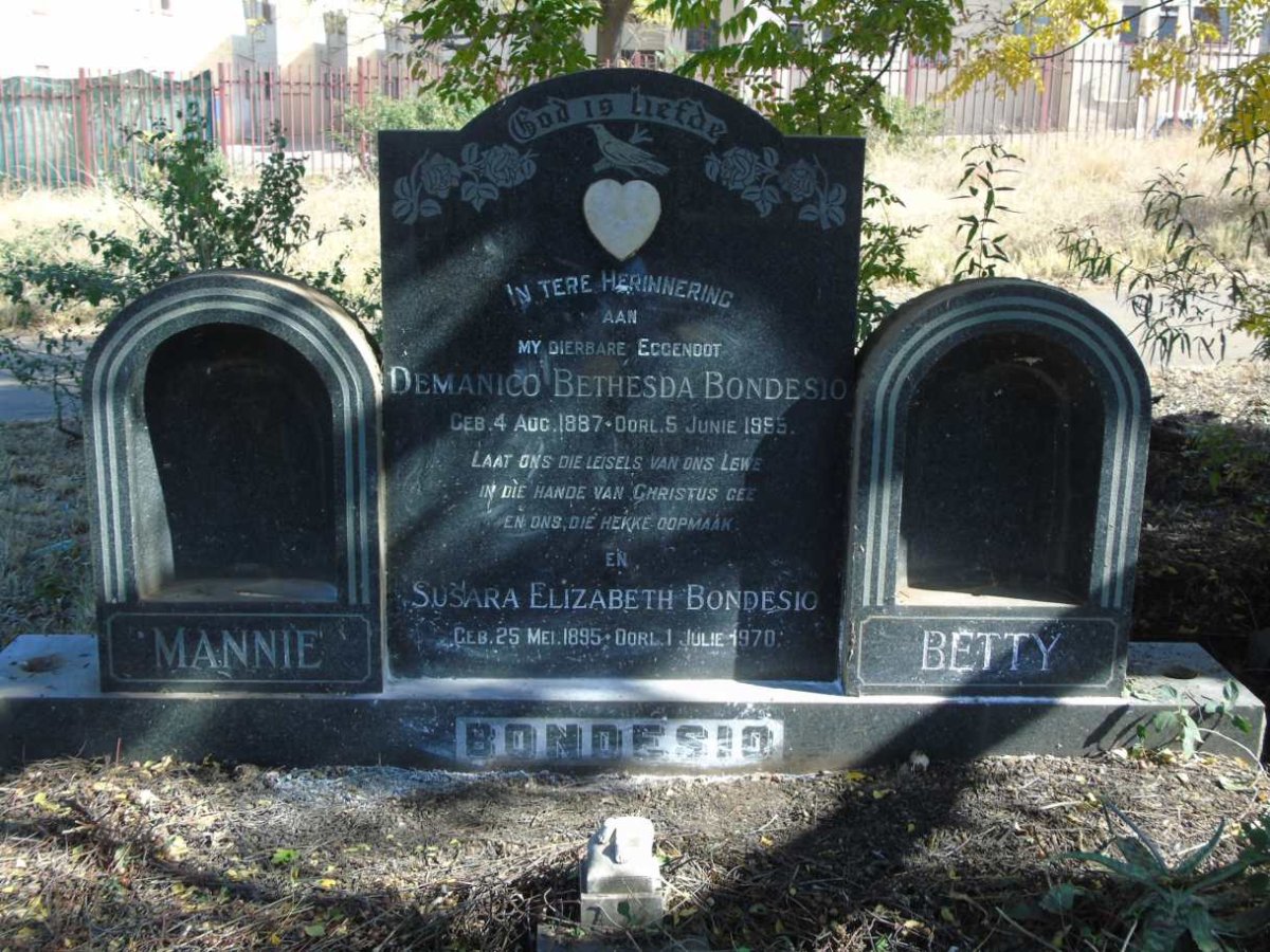 BONDESIO Demanico Bethesda 1887-1955 & Susara Elizabeth 1895-1970