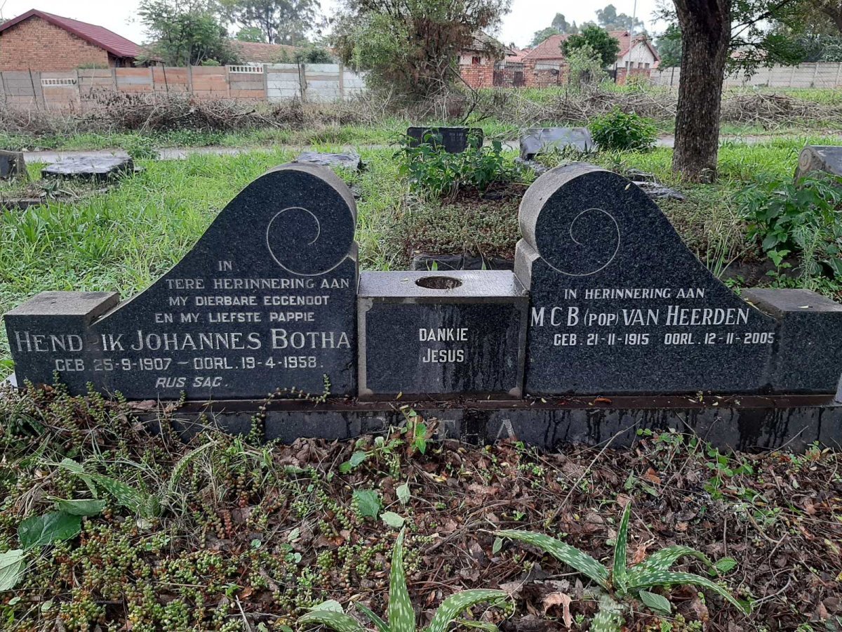BOTHA Hendrik Johannes 1907-1958 :: VAN HEERDEN M.C.B. 1915-2005
