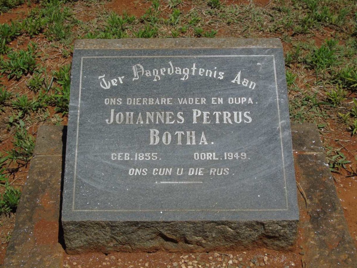 BOTHA Johannes Petrus 1855-1949