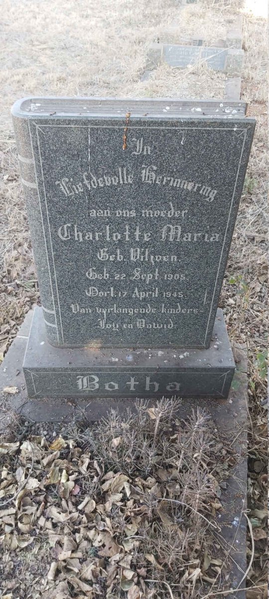 BOTHA Charlotte Maria, nee VILJOEN 1905-1945