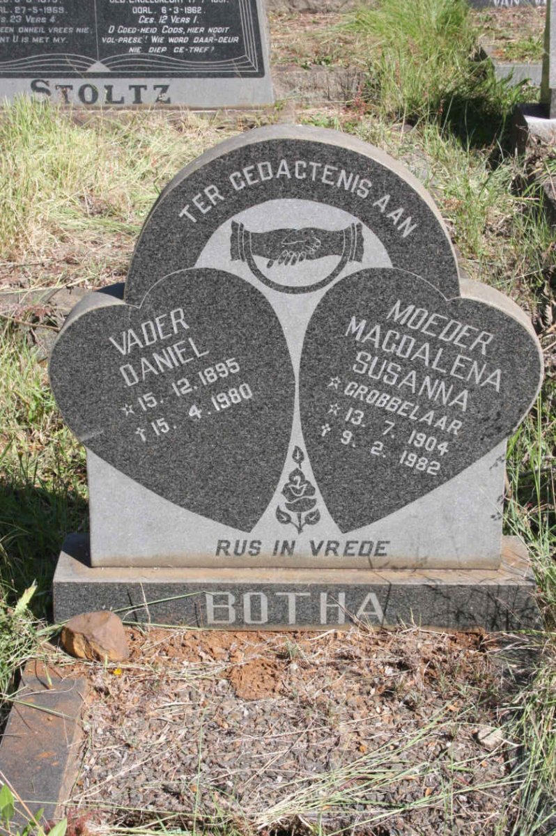 BOTHA Daniel 1895-1980 &amp; Magdalena Susanna GROBBELAAR 1904-1982