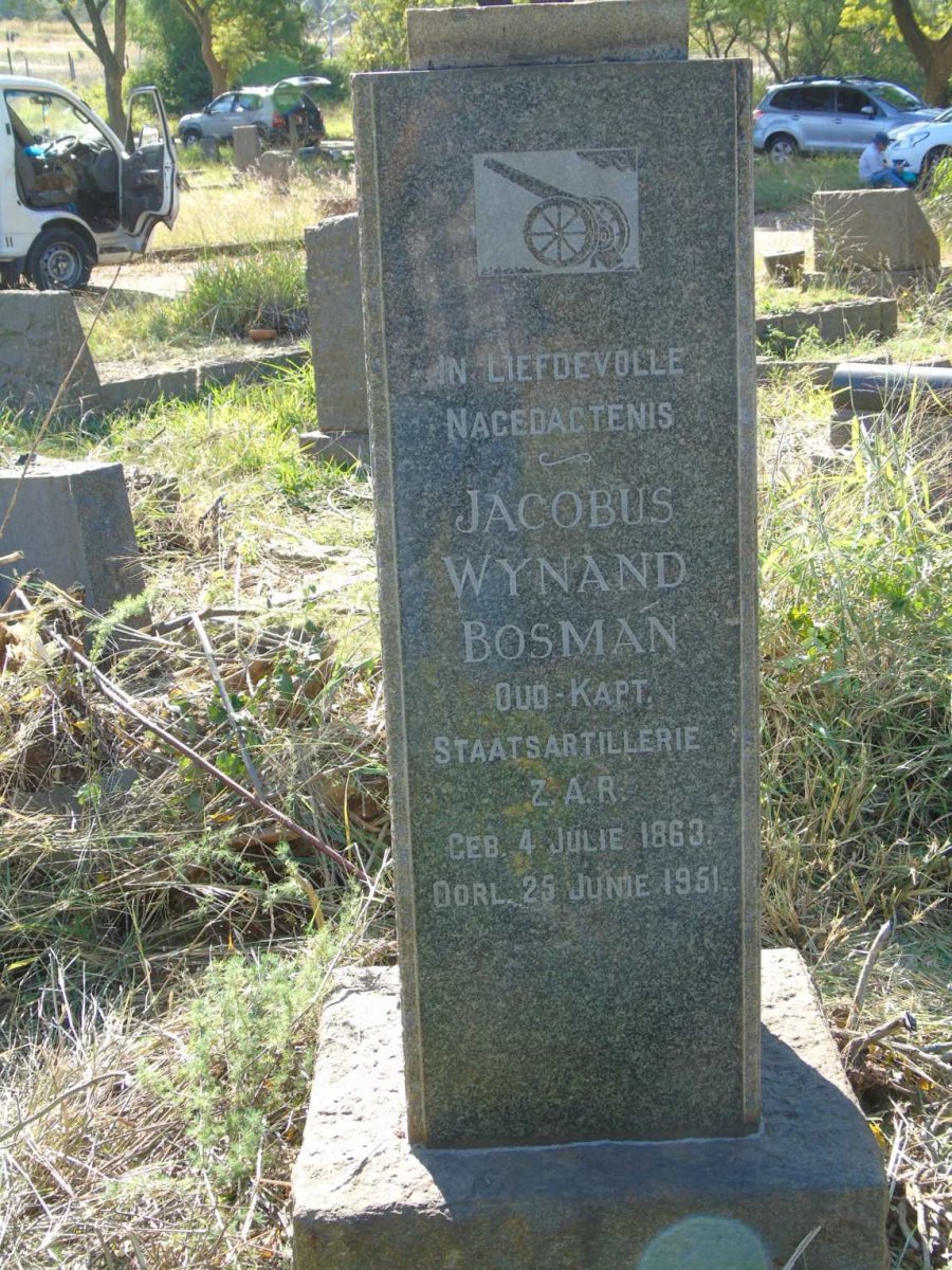 BOSMAN Jacobus Wynand 1863-1951