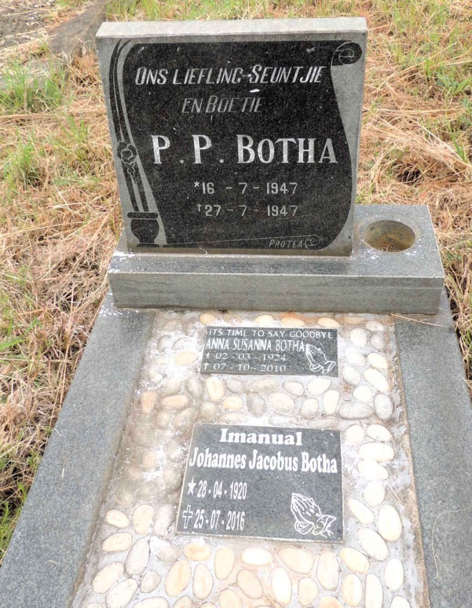 BOTHA Johannes Jacobus 1920-2016 & Anna Susanna 1924-2010 :: BOTHA P.P. 1947-1947