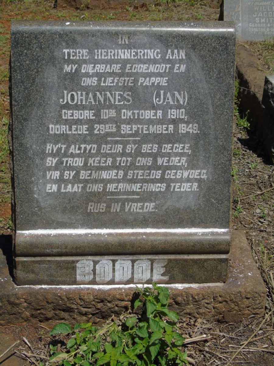 BODDE Johannes 1910-1949