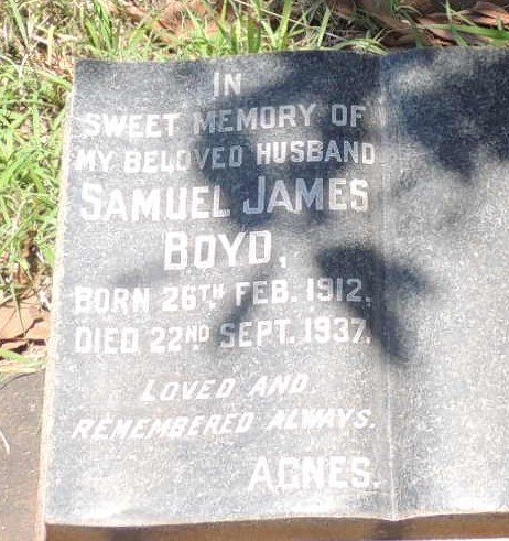 BOYD Samuel James 1912-1937