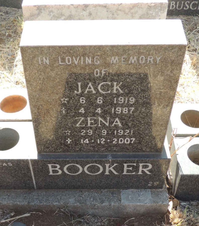 BOOKER Jack 1919-1987 & Zena 1921-2007