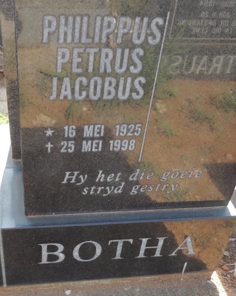 BOTHA Philippus Petrus Jacobus 1925-1998