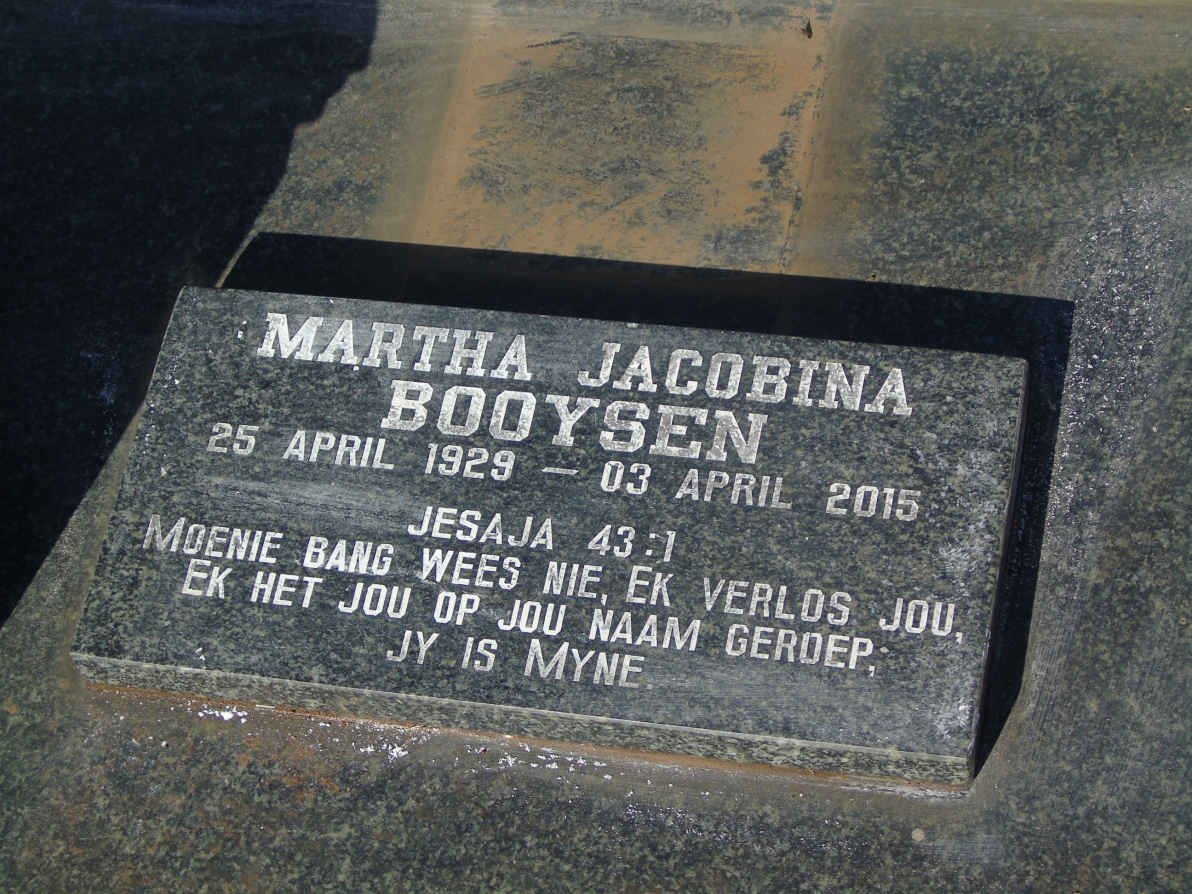 BOOYSEN Martha Jacobina 1929-2015