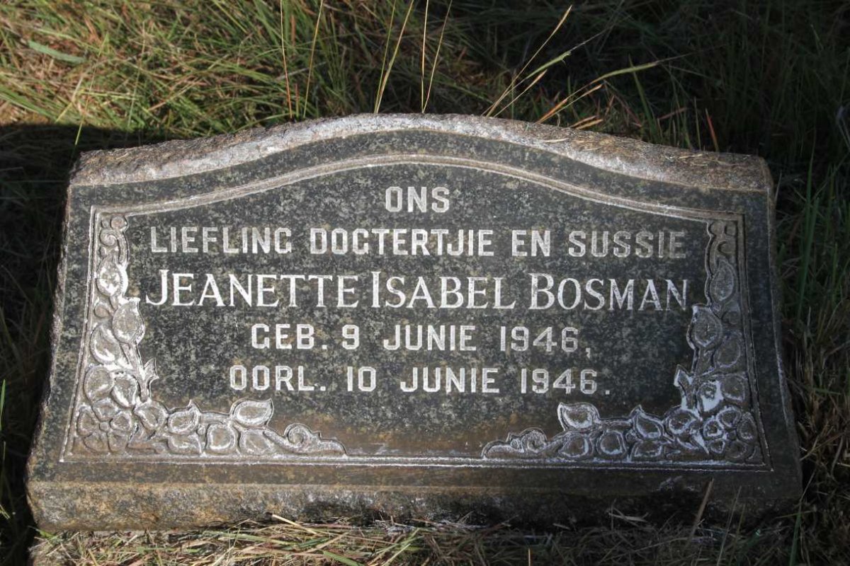 BOSMAN Jeanette Isabel 1946-1946